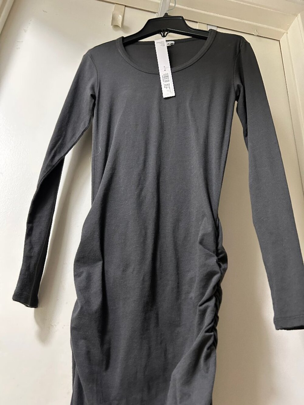 JAMES PERSE BLACK RUCHED DRESS - TAGS ON - SIZE 0